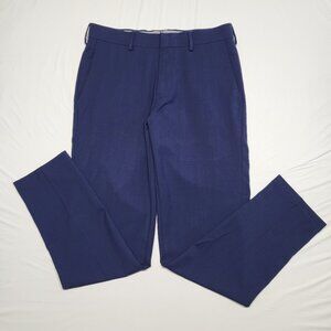 Haggar Mens Dress Pants 30 X 30 Slim Fit Premium Stretch Straight Leg Navy Blue